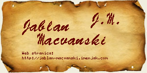 Jablan Mačvanski vizit kartica